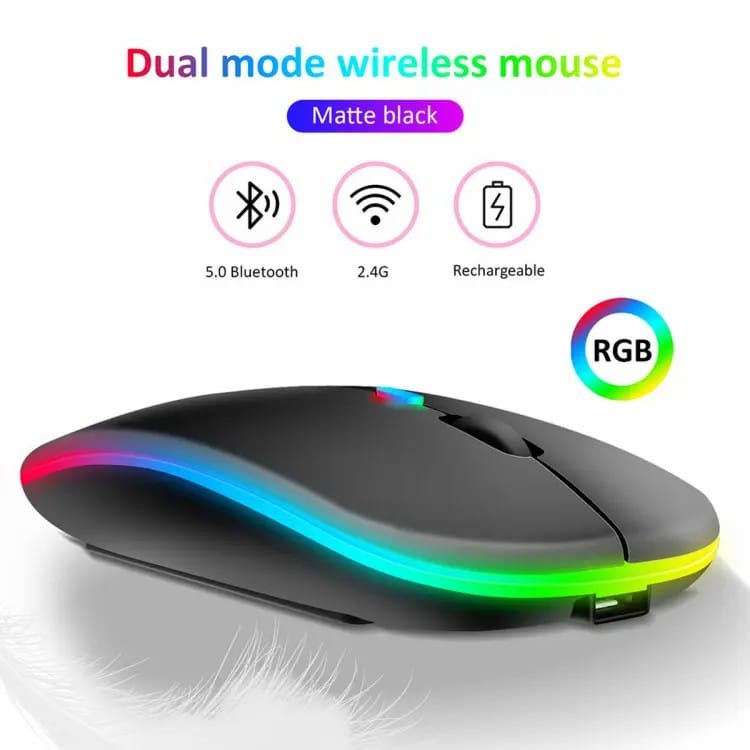 Wireless Mouse Gamer USB Rechargeable 2.4GHZ Bluetooth-compatible RGB Mice for Laptop PC Silent Backlit Ergonomic Gaming Mouse
